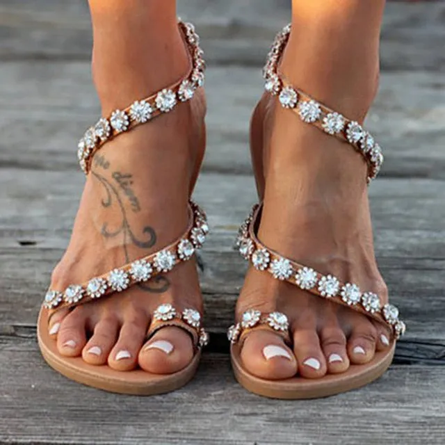 Crystal Flower Sandals