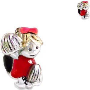 European 1 silver gold metal CHEERLEADER red enamel pom pom bow spacer bead