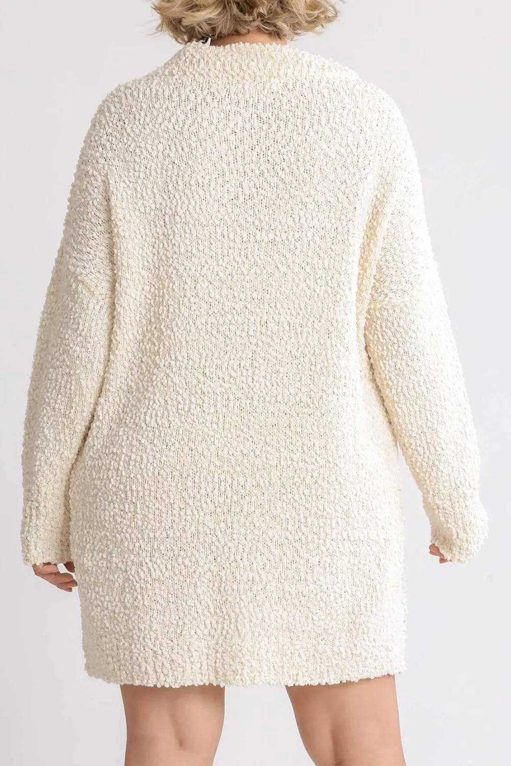 Hazel Blues® | Umgee High Low Long Sleeve Boucle Sweater Dress