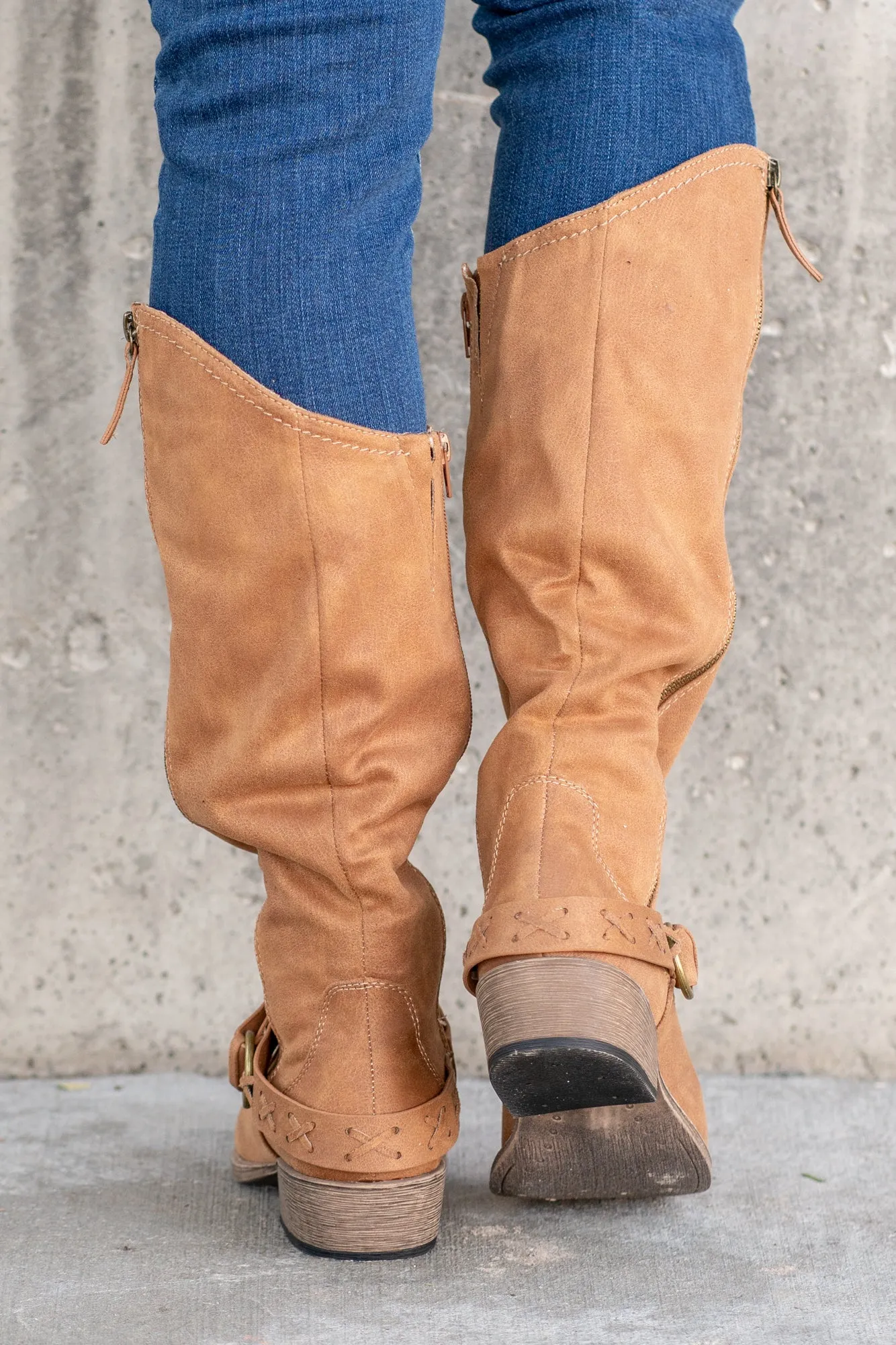 Merlot Tall Boots - Tan