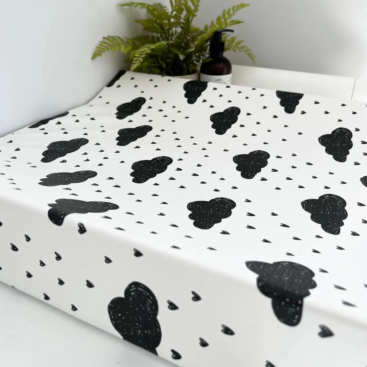 Monchrome raindrops Changing Mat ( All sizes)