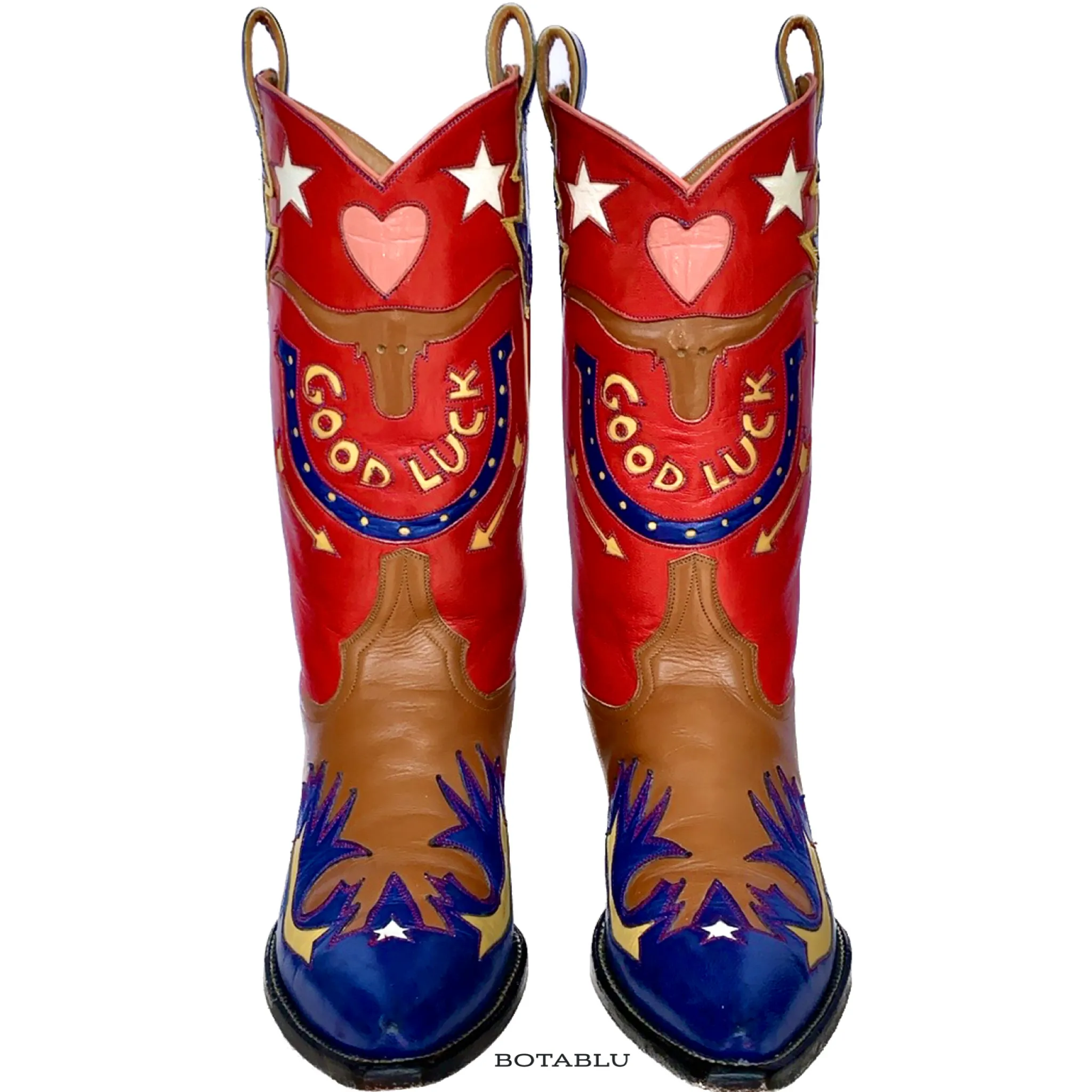 ROCKETBUSTER Good Luck Horseshoe Longhorn Handmade Cowgirl Western Boots