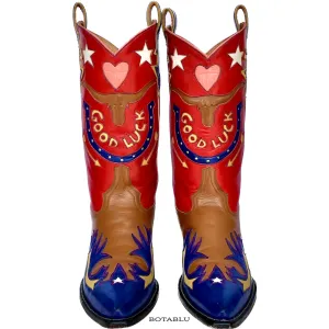 ROCKETBUSTER Good Luck Horseshoe Longhorn Handmade Cowgirl Western Boots