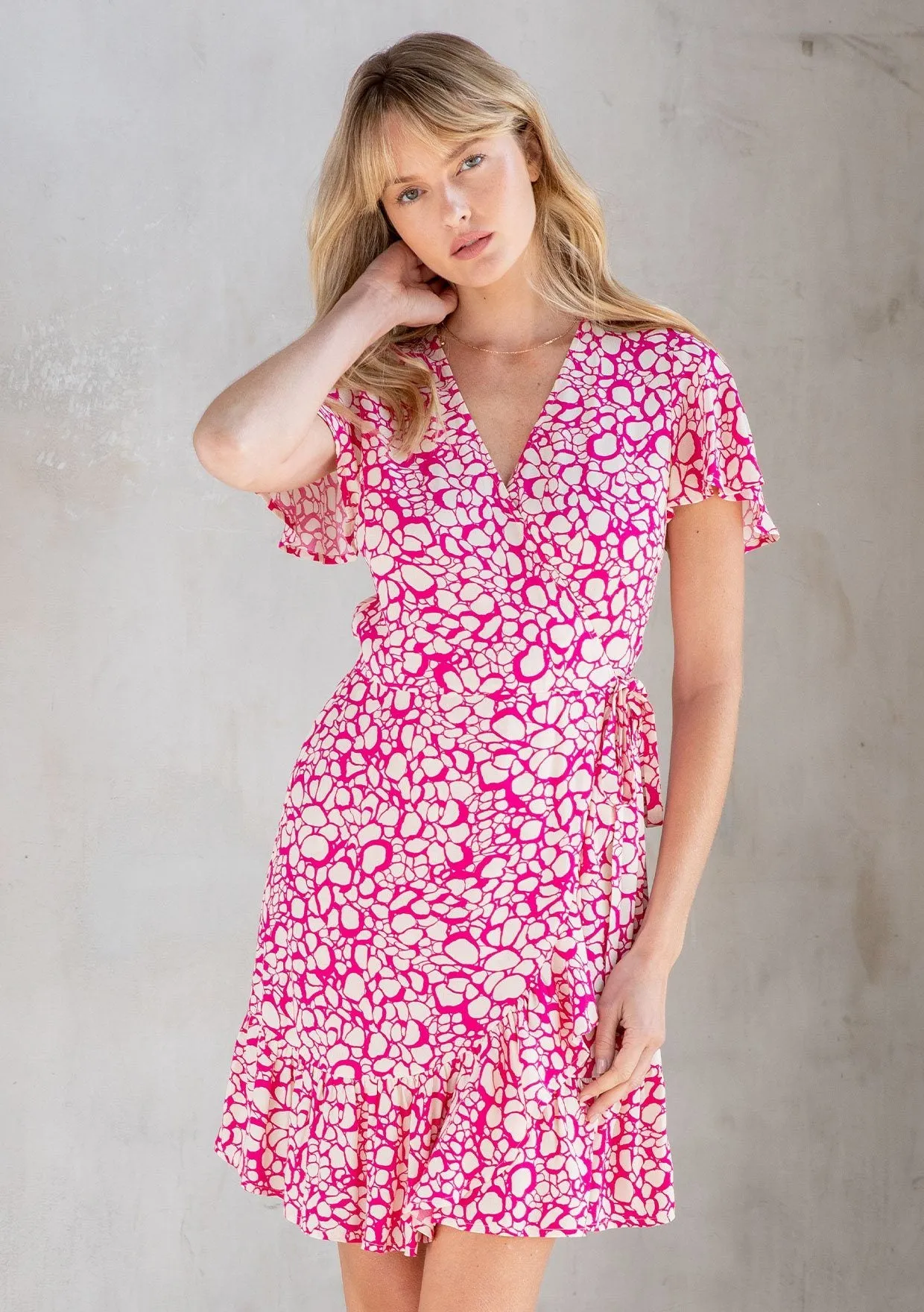 Waves Mini Wrap Dress